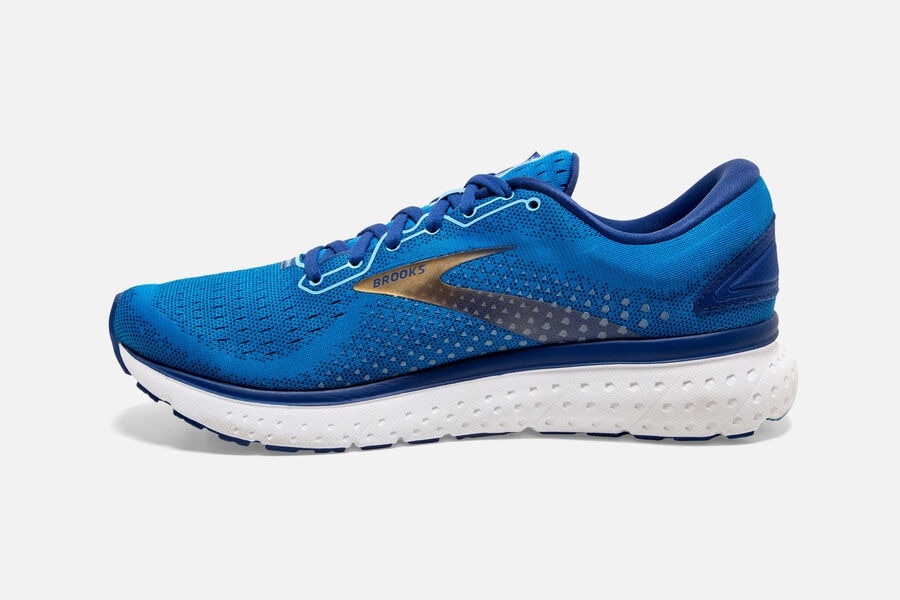 Brooks Glycerin 18 Road Running Shoes Mens - Blue/Gold - YHMDZ-5418